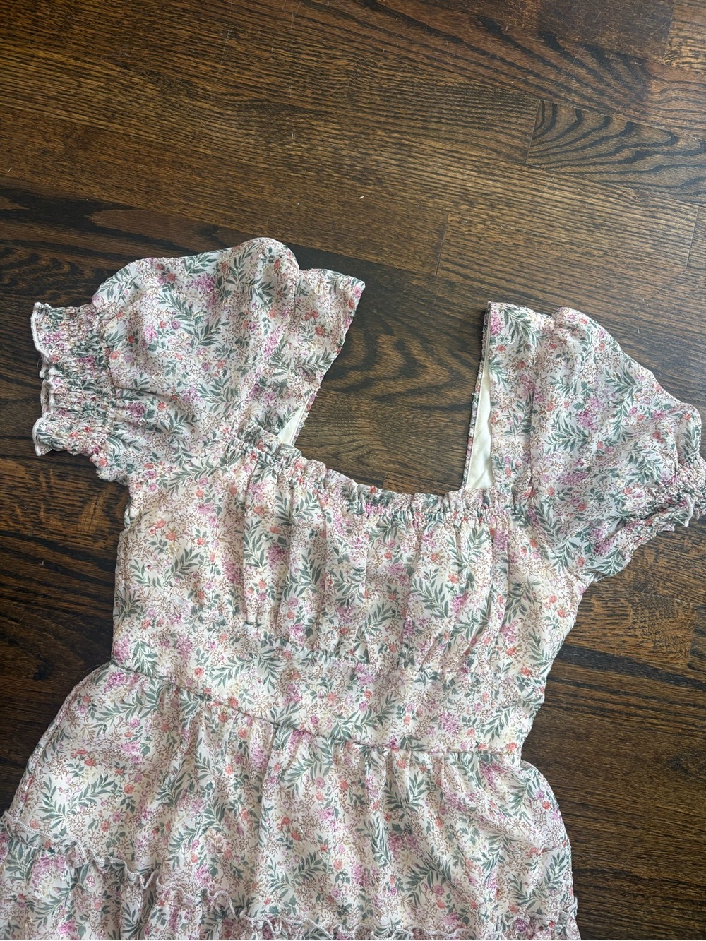 Altar'd State Pink Floral Smocked Tiered Dress - Picture 2 of 6